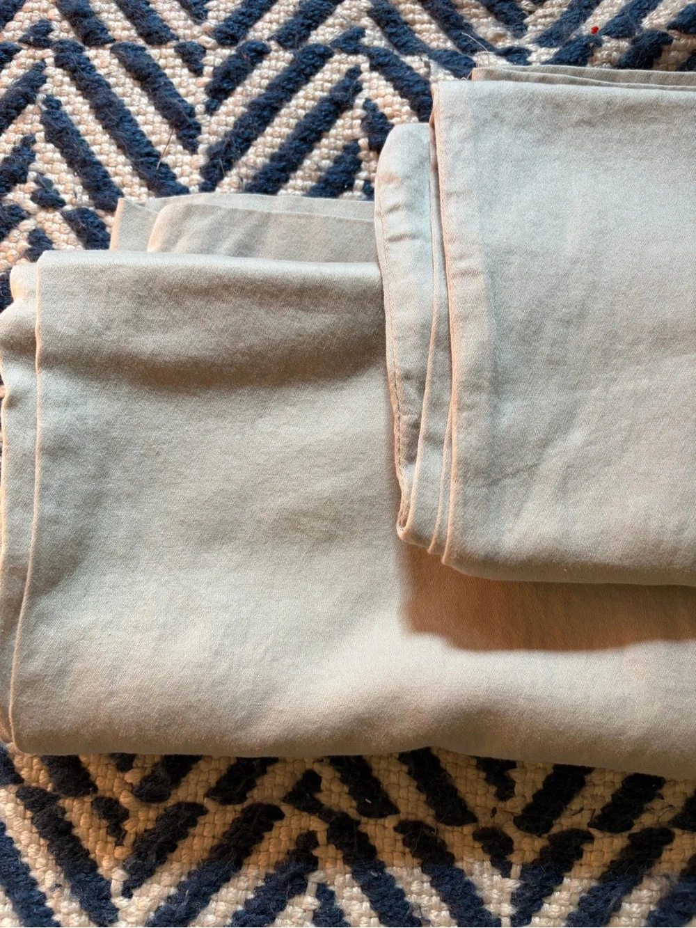 2 Standard Size Pillowcases in Light Beige